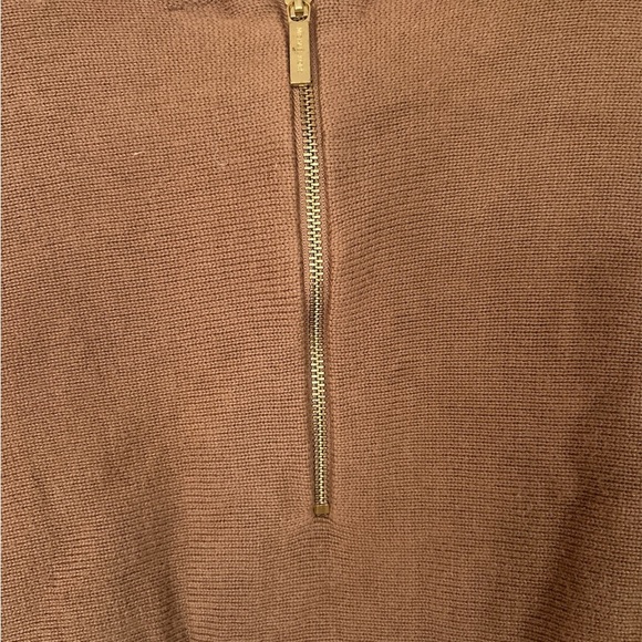 Michael Kors Hi-Lo Brown Back Zip Sweater - Picture 3 of 4